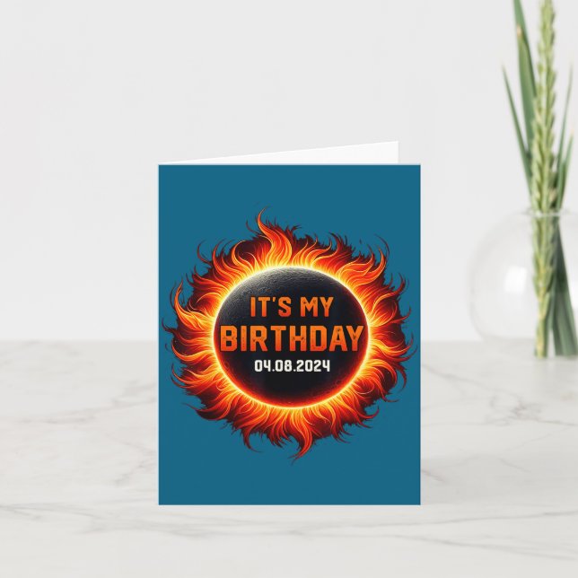 Cool Graphic Solar Eclipse Birthday Card (Front)