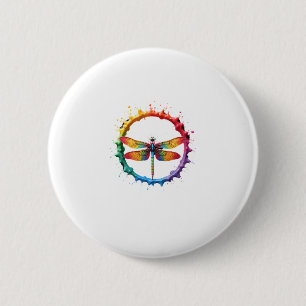 Cool Graphic Tie Dye Sunglasses Dragonfly Illustra 2 Inch Round Button