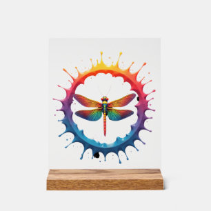 Cool Graphic Tie Dye Sunglasses Dragonfly Illustra Acrylic Sign