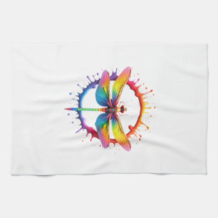 Cool Graphic Tie Dye Sunglasses Dragonfly Illustra Kitchen Towel