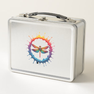 Cool Graphic Tie Dye Sunglasses Dragonfly Illustra Metal Lunch Box