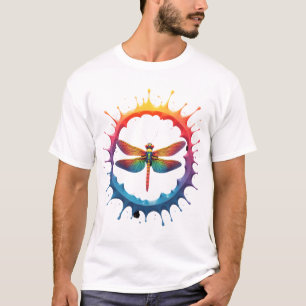 Cool Graphic Tie Dye Sunglasses Dragonfly Illustra T-Shirt