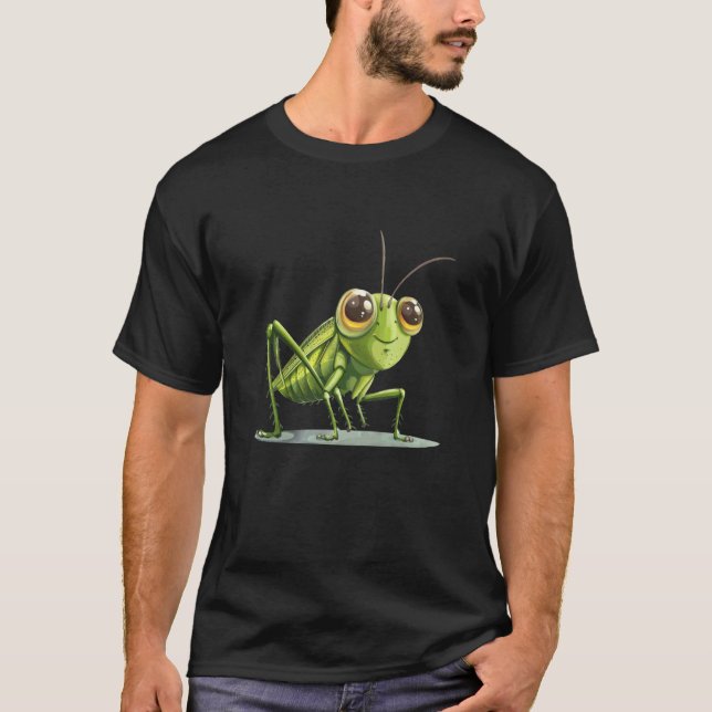 Cool Grasshopper Insect for a Playful Day T-Shirt (Front)