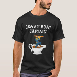 Cool Gravy Boat Captain Funny Thanksgiving Foodie T-Shirt