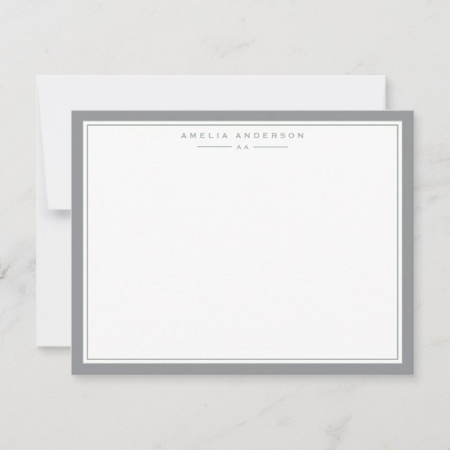 Cool Gray Frame Note Card (Front)