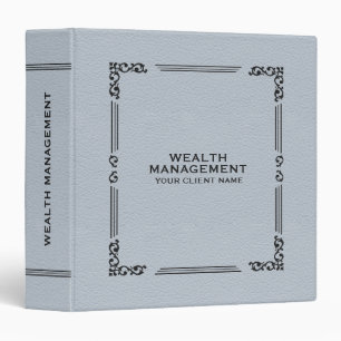 Cool Gray Leather Elegant Vintage Black Frame Binder