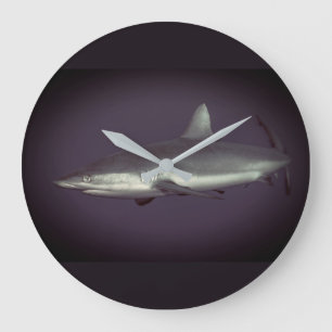 Cool Gray Reef Shark Large Clock
