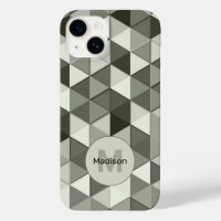 Cool Grayscale triangle geometric pattern Monogram
