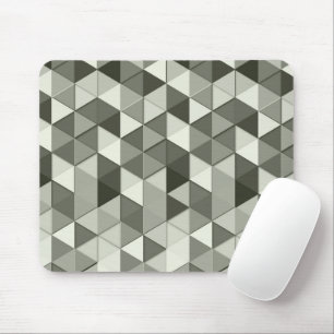 Cool Grayscale triangles geometric pattern Mouse Pad