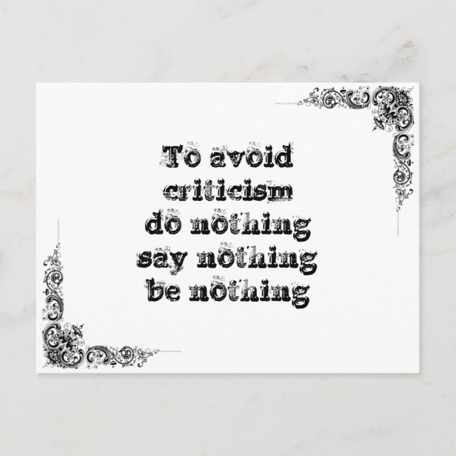 Cool great simple wisdom philosophy tao sentence postcard (Front)