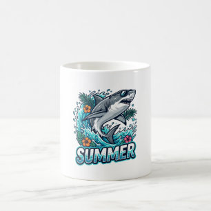 Cool Great White Shark Jumping - summer animal  Coffee Mug