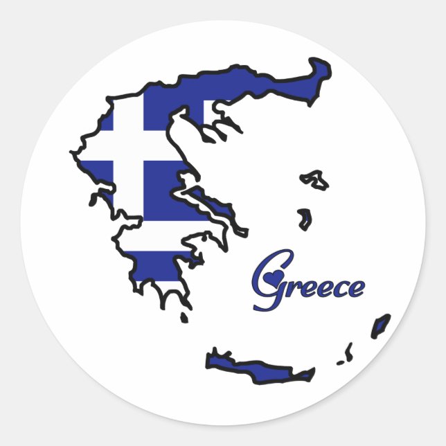 Cool Greece Classic Round Sticker (Front)