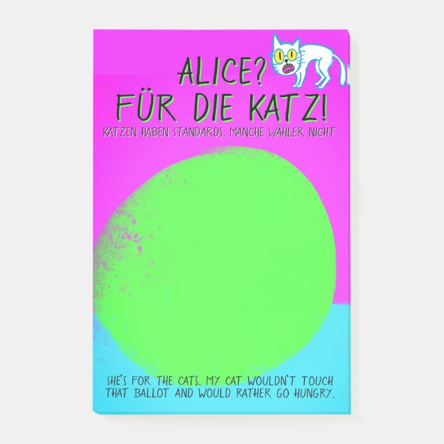 Cool Green Alice für die Katz'  Post-it Notes (Front)