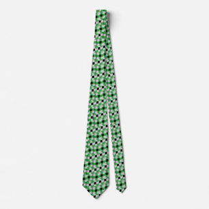 Cool Green and Black Cube Matrix Pattern Tie