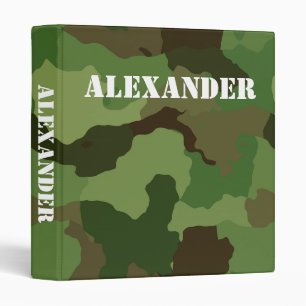 Cool Green and Brown Military-Style Camouflage Binder
