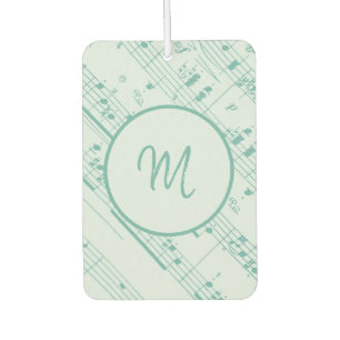 Cool Green and Purple Sheet Music with Monogram Air Freshener