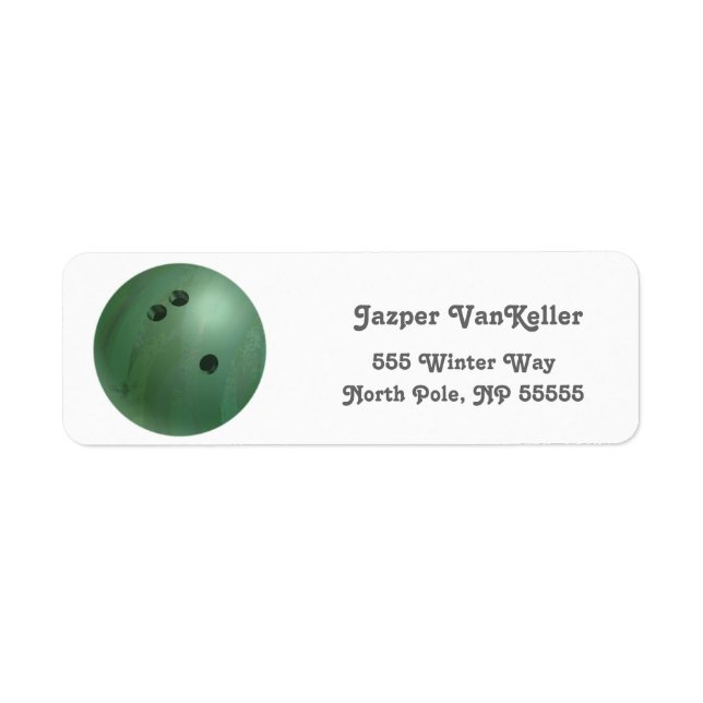 Cool Green Bowling Ball Retourner l'adresse (Devant)