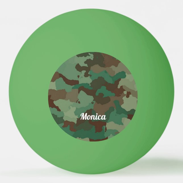 Cool green camo print ping pong ball (Front)