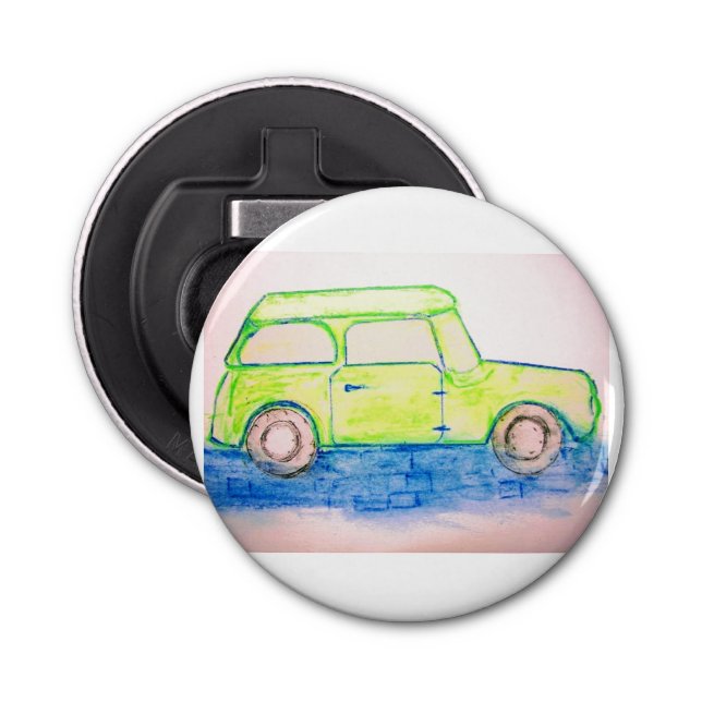 Cool Green Car  Bottle Opener (Front)