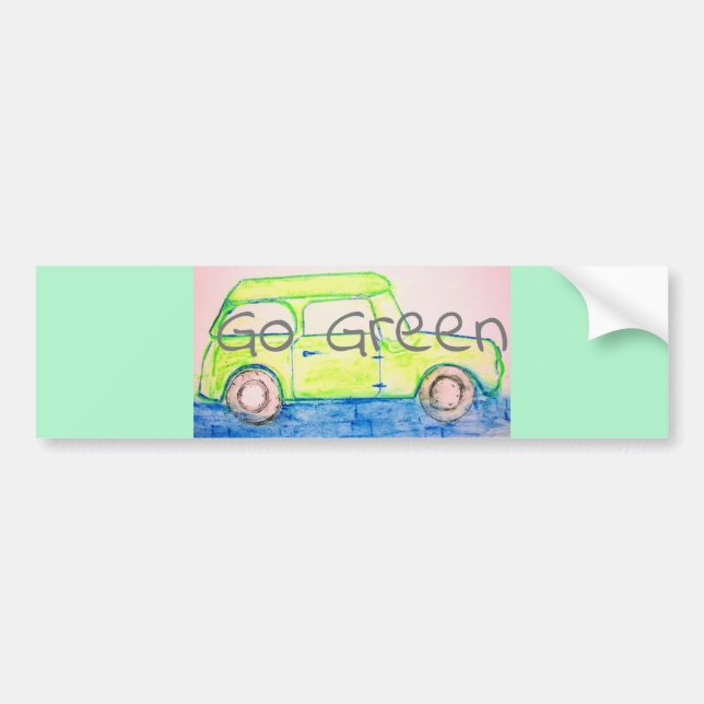 Cool Green Car go green  Bumper Sticker (Front)
