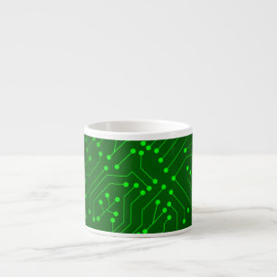 Cool Green Circuit Board Design Espresso Cup