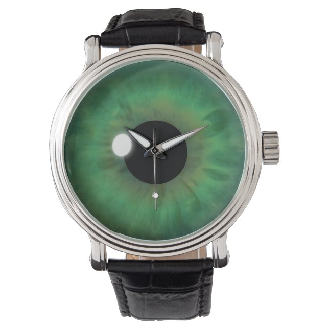 Cool Green Eye Iris Eyeball Custom Wrist Watch (Front)