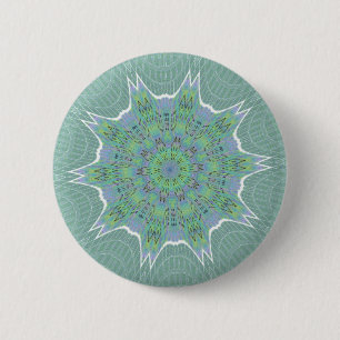 Cool Green Floral pattern 2 Inch Round Button