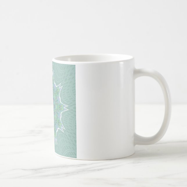 Cool Green Floral pattern Coffee Mug (Right)