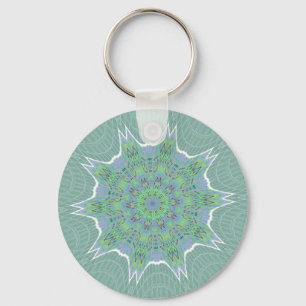 Cool Green Floral pattern Keychain