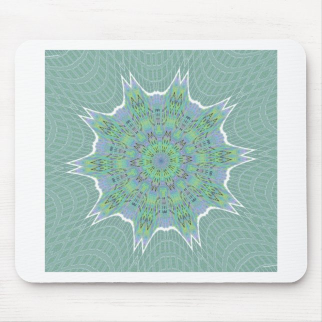 Cool Green Floral pattern Mouse Pad (Front)