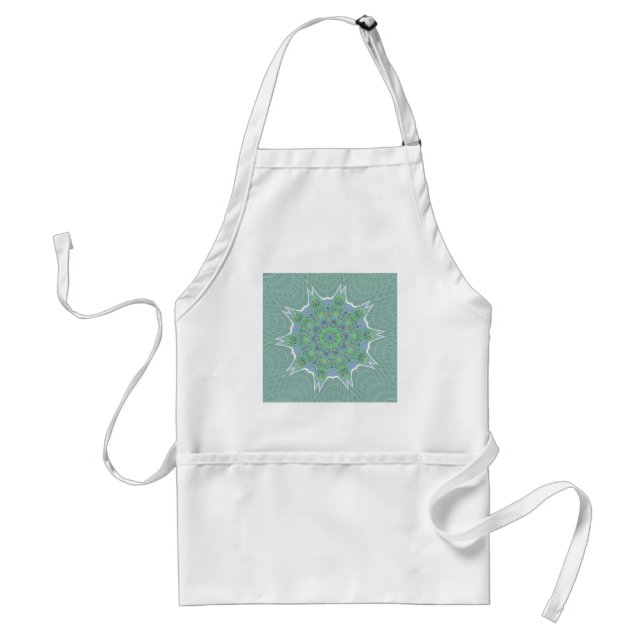 Cool Green Floral pattern Standard Apron (Front)