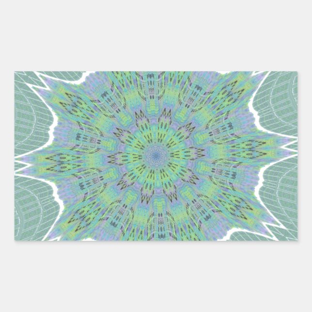 Cool Green Floral pattern Sticker (Front)
