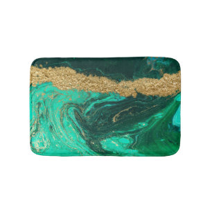 Cool Green Gold Marble,Granite,Stone Texture Bath Mat