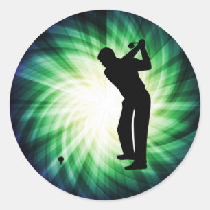 Cool Green Golf Classic Round Sticker