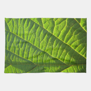 Cool Green Leaf Pattern Kitchen Towel