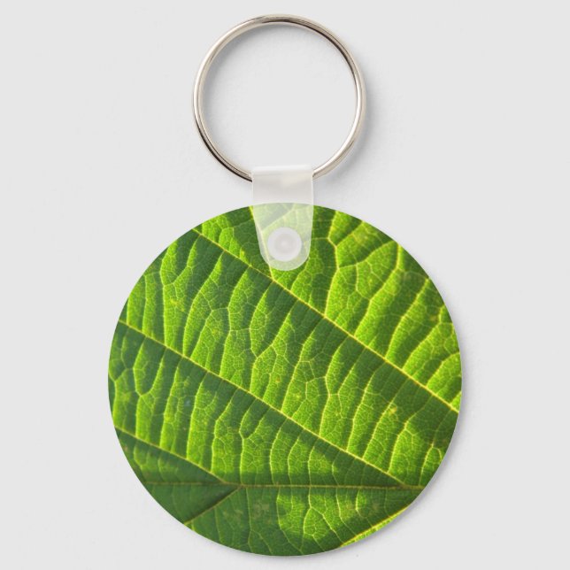 Cool green leafprint keychain (Front)