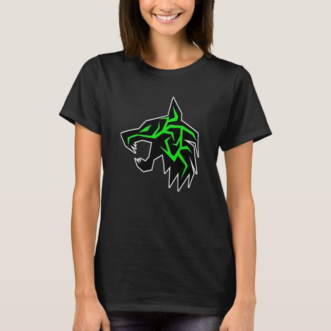 Cool green lightning wolf T-Shirt (Front)
