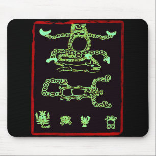 Cool Green Mayan Design Mouse Pad