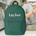 Cool Green Modern Minimalist Simple Stylish Trendy Printed Backpack<br><div class="desc">Introducing the Cool Emerald Green Modern Minimalist Simple Stylish Trendy Printed Backpack—a versatile and personalized accessory suitable for a variety of needs. This backpack is an excellent choice for back-to-school supplies, catering to both teachers and students alike. With its modern and minimalist design, this backpack stands out in trendy emerald...</div>