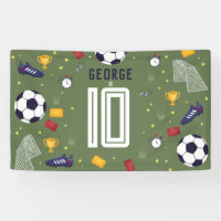 Cool Green Sports Soccer Boys Birthday Sign
