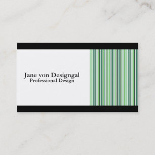 Cool Green Stripes Business Card