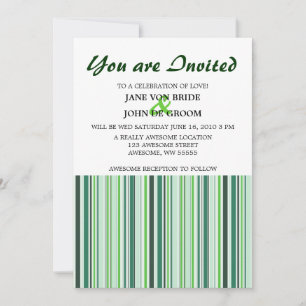 Cool Green Stripes Invitation