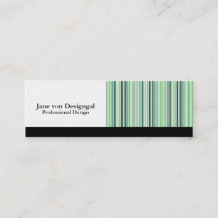 Cool Green Stripes Mini Business Card