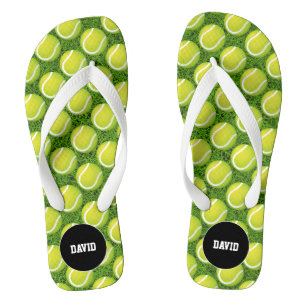Cool Green Tennis Pattern Sport Gift Flip Flops