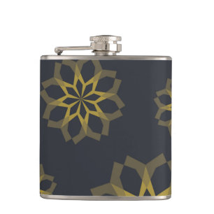 Cool, green, unique, modern trendy flower abstract hip flask