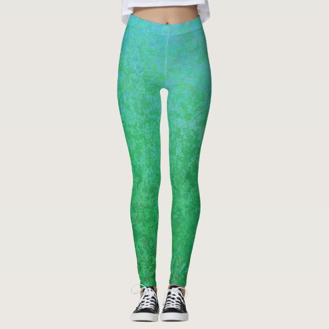 Cool Green Variations with Gradient Leggings (Front)