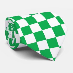 cool green white check pattern tie