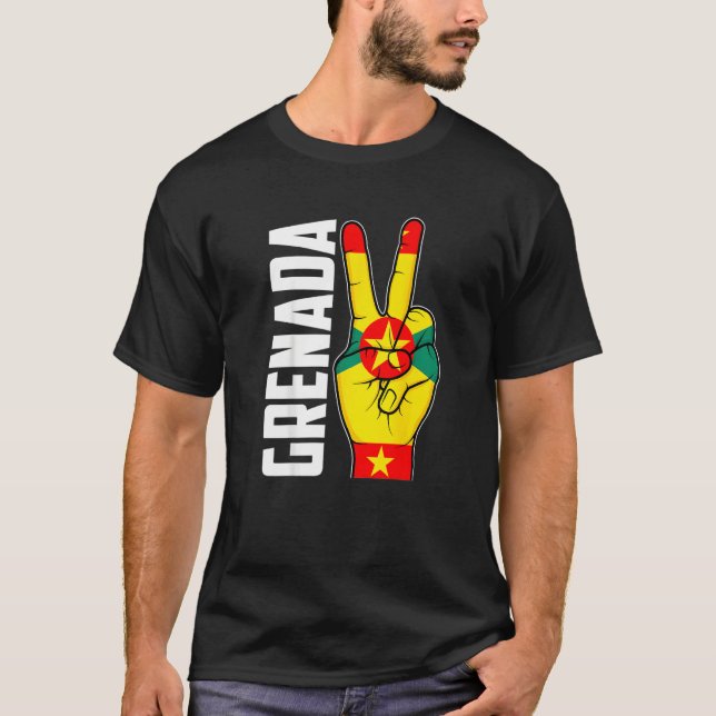 Cool Grenada Flag Patriotic T-Shirt (Front)