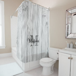 Cool grey bamboo wood print Monogram