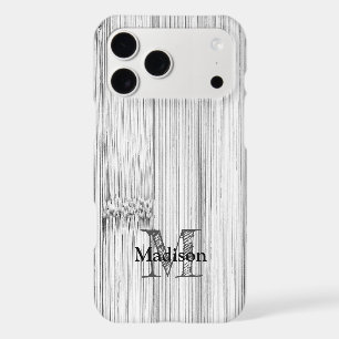 Cool grey bamboo wood print Monogram
